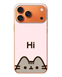 Чехол для iPhone 17 Pro Max с картинкой «Пушин говорит Hi»