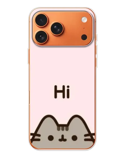 Чехол для iPhone 17 Pro Max с картинкой «Пушин говорит Hi»