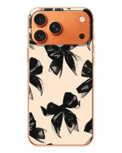 Чехол для iPhone 17 Pro Max с картинкой «Паттерн черные банты»