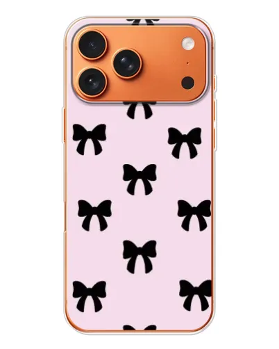 Чехол для iPhone 17 Pro Max с картинкой «Черные банты Coquette» Чехол для iPhone 17 Pro Max с картинкой «Черные банты Coquette»