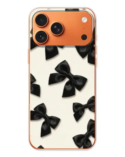 Чехол для iPhone 17 Pro Max с картинкой «Черные бантики» Чехол для iPhone 17 Pro Max с картинкой «Черные бантики»