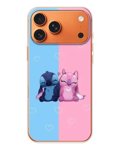 Чехол для iPhone 17 Pro Max с картинкой «Stitch и Angel Love» Чехол для iPhone 17 Pro Max с картинкой «Stitch и Angel Love»