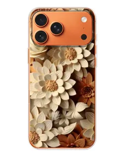 Чехол для iPhone 17 Pro Max с картинкой «Бежевый флористический декор»