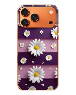 Чехол для iPhone 17 Pro Max с картинкой «Ромашки на фиолетовом»