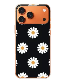 Чохол для iPhone 17 Pro Max з картинкою «Ромашки на чорному»