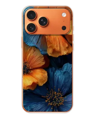 Чехол для iPhone 17 Pro Max с картинкой «Яркая сине-оранжевая флора» Чехол для iPhone 17 Pro Max с картинкой «Яркая сине-оранжевая флора»