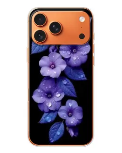 Чехол для iPhone 17 Pro Max с картинкой «Фиолетовые цветы с росою»