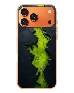 Чехол для iPhone 17 Pro Max с картинкой «Салатовый разлом скалы»