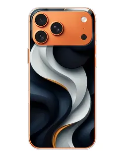 Чехол для iPhone 17 Pro Max с картинкой «Объемные черно-белые ленты»