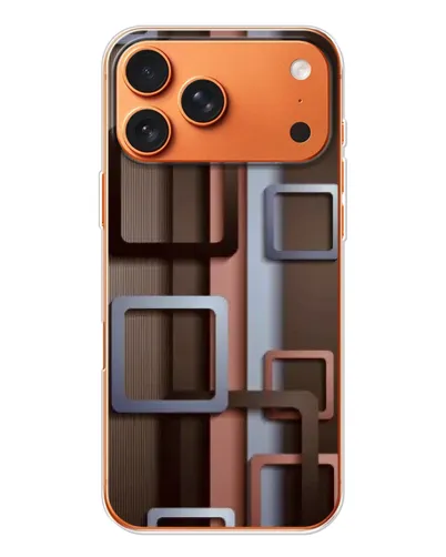 Чехол для iPhone 17 Pro Max с картинкой «Коричневые объемные квадраты» Чехол для iPhone 17 Pro Max с картинкой «Коричневые объемные квадраты»