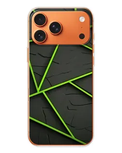 Чехол для iPhone 17 Pro Max с картинкой «Зеленые геометрические линии»