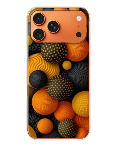 Чехол для iPhone 17 Pro Max с картинкой «Объемные оранжевые сферы» Чехол для iPhone 17 Pro Max с картинкой «Объемные оранжевые сферы»