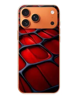 Чехол для iPhone 17 Pro Max с картинкой «Красная глянцевая сетка»