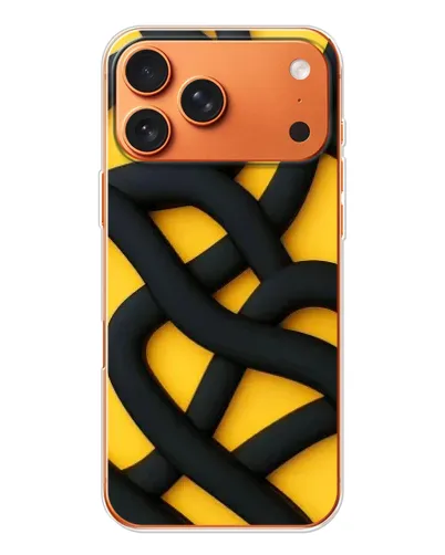 Чехол для iPhone 17 Pro Max с картинкой «Черное желтое переплетение» Чехол для iPhone 17 Pro Max с картинкой «Черное желтое переплетение»