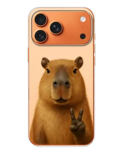 Чехол для iPhone 17 Pro Max с картинкой «Капибара виктория»