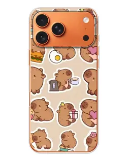 Чехол для iPhone 17 Pro Max с картинкой «Капибары паттерн»