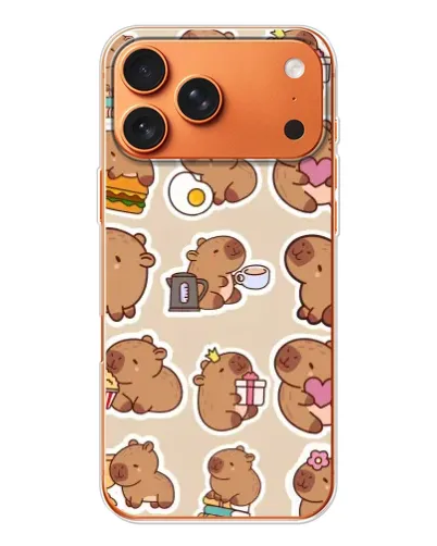 Чехол для iPhone 17 Pro Max с картинкой «Капибары паттерн»