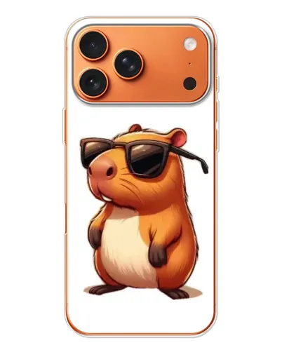 Чехол для iPhone 17 Pro Max с картинкой «Капибара в очках»