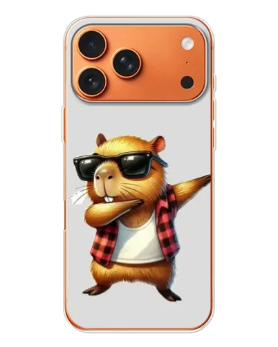 Чехол для iPhone 17 Pro Max с картинкой «Капибара рэпер даб»