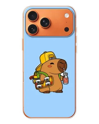 Чехол для iPhone 17 Pro Max с картинкой «Капибара на скейте»