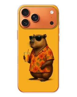 Чехол для iPhone 17 Pro Max с картинкой «Капибара на отдыхе»