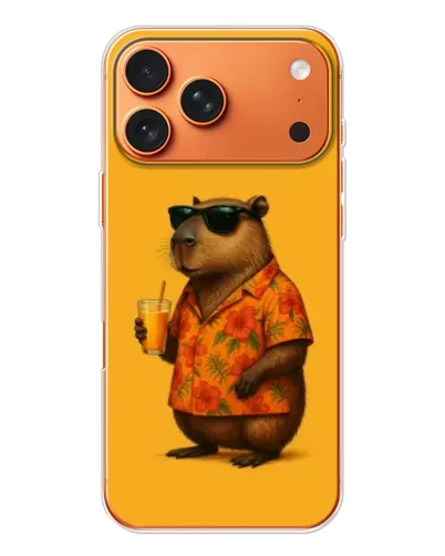 Чехол для iPhone 17 Pro Max с картинкой «Капибара на отдыхе»