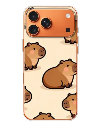 Чехол для iPhone 17 Pro Max с картинкой «Паттерн милых капибар»