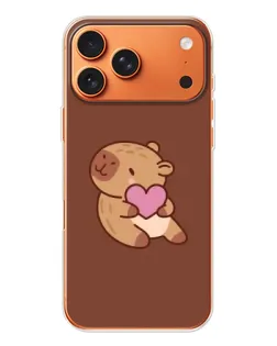 Чехол для iPhone 17 Pro Max с картинкой «Капибара с сердцем»