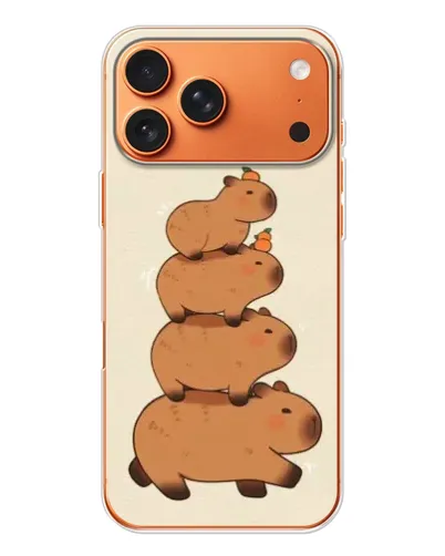 Чехол для iPhone 17 Pro Max с картинкой «Башня из капибар»