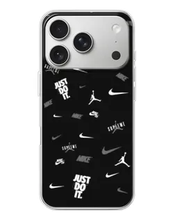 Чехол для iPhone 17 Pro с картинкой «Nike Black Pattern»
