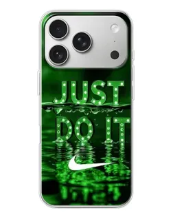 Чехол для iPhone 17 Pro с картинкой «Зеленый неоновый Nike»
