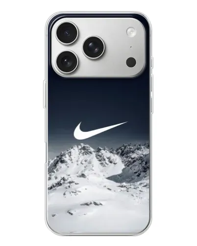 Чехол для iPhone 17 Pro с картинкой «Nike — зимние горы» Чехол для iPhone 17 Pro с картинкой «Nike — зимние горы»