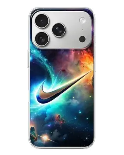 Чехол для iPhone 17 Pro с картинкой «Космический Nike Swoosh»