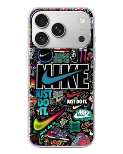 Чехол для iPhone 17 Pro с картинкой «Яркий коллаж Nike»