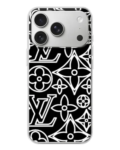 Чехол для iPhone 17 Pro с картинкой «Черно-белый узор LV» Чехол для iPhone 17 Pro с картинкой «Черно-белый узор LV»