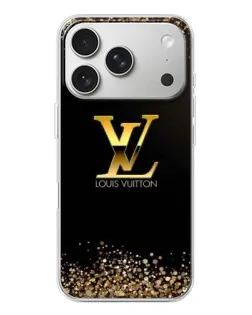 Чехол для iPhone 17 Pro с картинкой «LV — золотые искры»