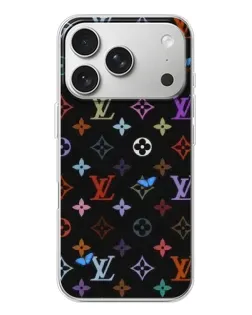 Чехол для iPhone 17 Pro с картинкой «Цветная монограмма LV»