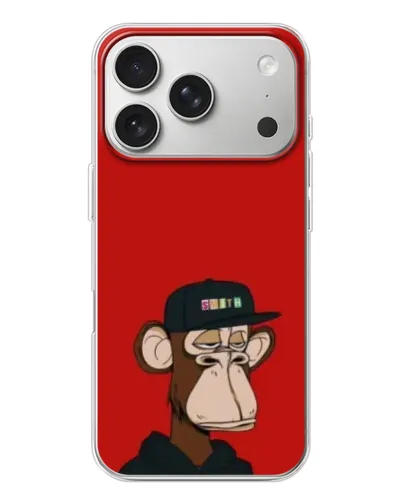 Чехол для iPhone 17 Pro с картинкой «Bored Ape — красный фон» Чехол для iPhone 17 Pro с картинкой «Bored Ape — красный фон»