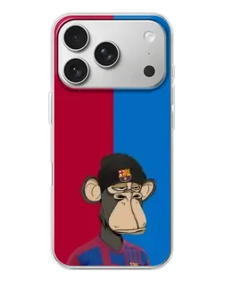 Чехол для iPhone 17 Pro с картинкой «Bored Ape — фанат Барсы»