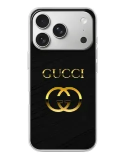 Чехол для iPhone 17 Pro с картинкой «Золотой логотип Gucci»