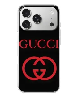 Чехол для iPhone 17 Pro с картинкой «Gucci — красный логотип»
