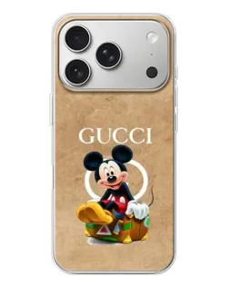 Чехол для iPhone 17 Pro с картинкой «Микки Маус Gucci — крафт»