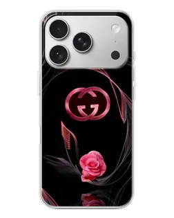 Чехол для iPhone 17 Pro с картинкой «Gucci — неоновая роза»