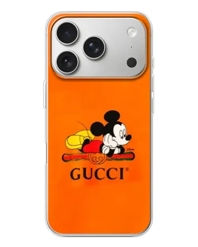 Чехол для iPhone 17 Pro с картинкой «Микки Маус Gucci — оранж» Чехол для iPhone 17 Pro с картинкой «Микки Маус Gucci — оранж»