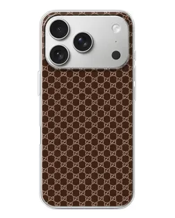 Чехол для iPhone 17 Pro с картинкой «Gucci — шоколадная сетка»