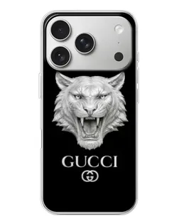 Чехол для iPhone 17 Pro с картинкой «Gucci — серебряный лев»