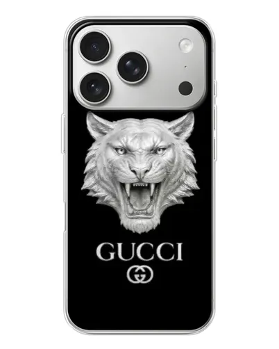Чехол для iPhone 17 Pro с картинкой «Gucci — серебряный лев» Чехол для iPhone 17 Pro с картинкой «Gucci — серебряный лев»