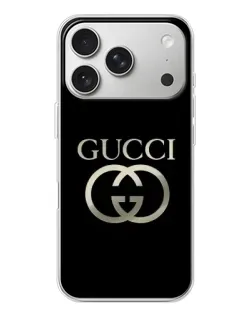 Чехол для iPhone 17 Pro с картинкой «Gucci — золото на черном»