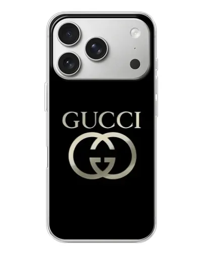 Чехол для iPhone 17 Pro с картинкой «Gucci — золото на черном» Чехол для iPhone 17 Pro с картинкой «Gucci — золото на черном»