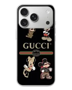 Чехол для iPhone 17 Pro с картинкой «Gucci — герои Disney и монограмма»